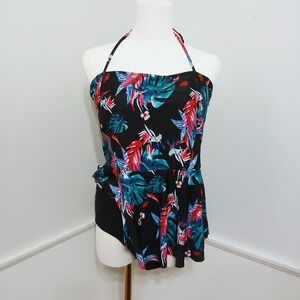 ADOME Womens XXL Tankini Tropical Floral Swimsuit NWOT